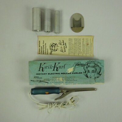 Vintage Remington 1960's Kwik Kurl Electric Curling Iron with Box  Accessories