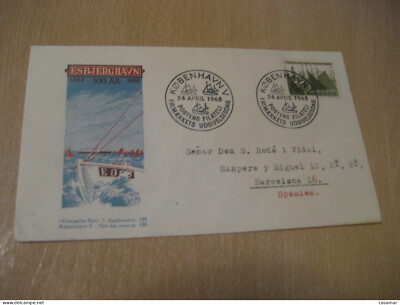 COPENHAGEN 1968 Esbjerg Havn 1868 Ship Ships Cancel Cover DENMARK