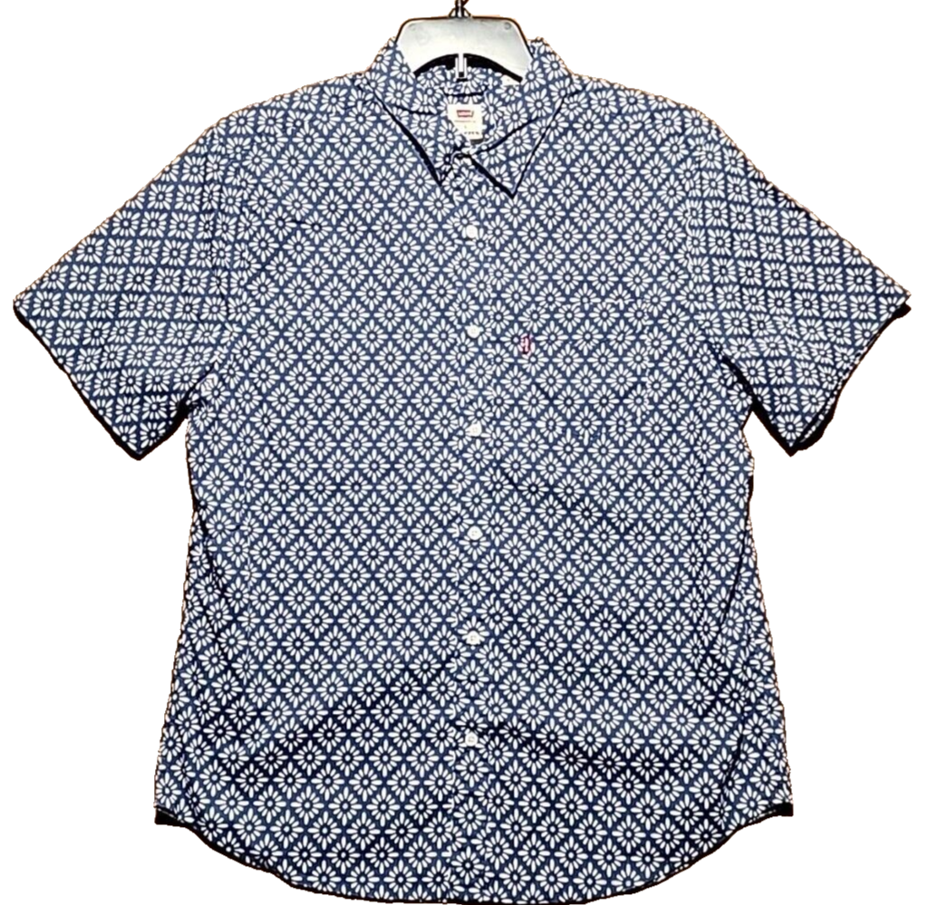 Levis Standard Fit One Pocket Button Down Blue Casual Shirt Men's Large NWT