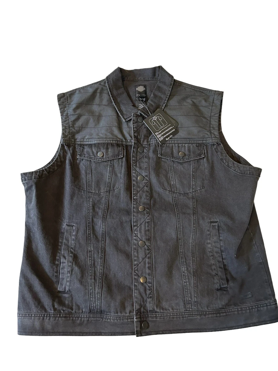 Harley Davidson Black Denim Slim Fit 3XL Vest New With Tag eBay