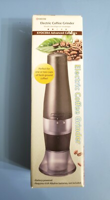 Kyocera Electric Operated No Crank Coffee Grinder with Stand Adjustable Black