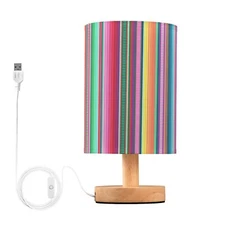 Mexican Colors Stripes Bedside Lamp Table Lamps Desk Lamp Cylinder Nightstand...