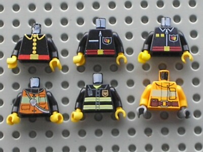 LEGO Town City Fire Fireman Pompier Flame Choose your Torso Buste Torse au choix