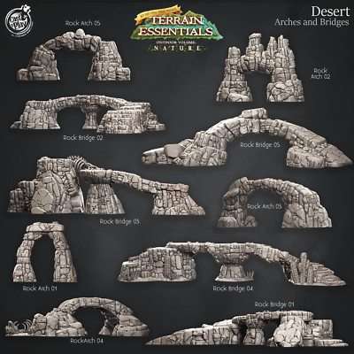 3D Printed Cast n Play Giant Bridges and Arches Desert Terrain Set Terrain