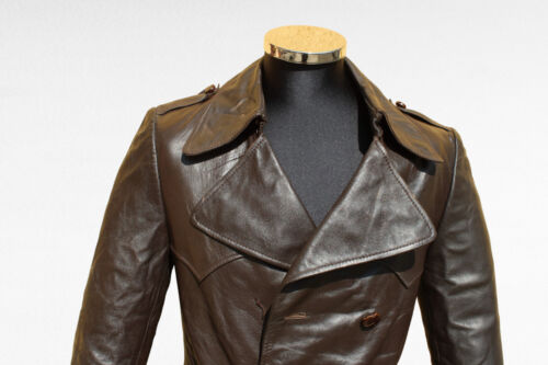 Herren dunkel braun ledermantel vintage 70s jahre Größe M - Bild 3 von 15