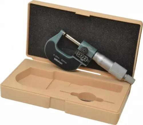 Mitutoyo 0 to 25mm Range, 0.01mm Graduation, Mechanical Outside Micrometer Ra...