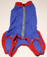 Dog Recovery Suit SM Lightweight Zip Up After Surgery Wound Protection 12" Back