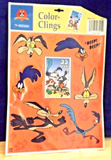 LOONEY TUNES ROAD RUNNER AND COYOTE 2000 COLOR CLINGS UNUSED SHEET POSTAL STAMP