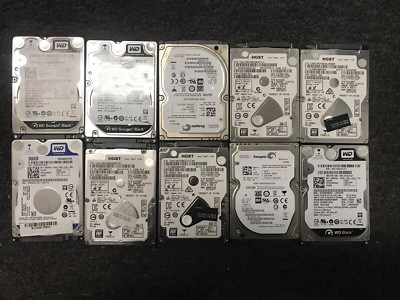 Lot of 10 500GB SATA WD Seagate Hitachi Laptop Hard Drive