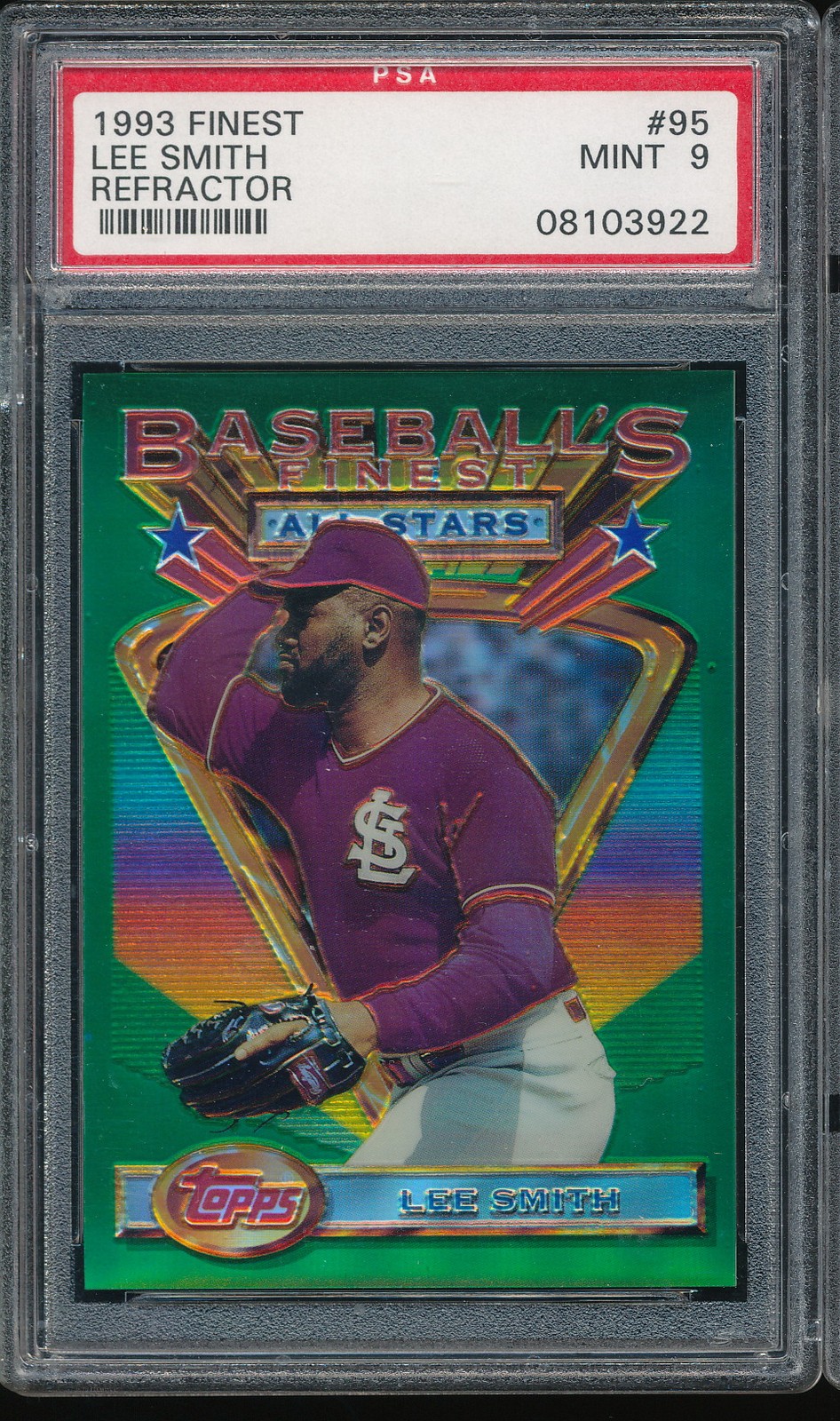 1993 Finest refractor Lee Smith #95 PSA 9 - St Louis Cardinals HOF