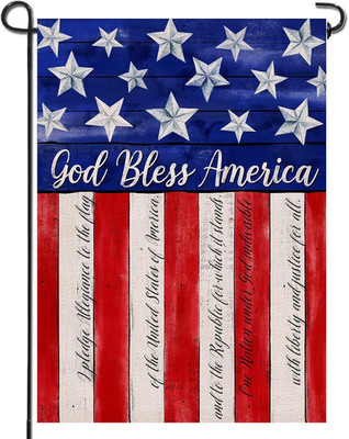 God Bless America 4Th of July Home Decorative Garden Flag, House Yard American S