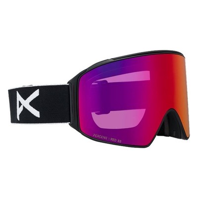 Anon M4 Cylindrical Goggle + MFI Face Mask 2026-Black w/ Perceive Sunny Red +
