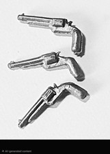 Vintage Timpo Wild West Cowboy Colt Single Action Gunfighter 45mm Revolvers