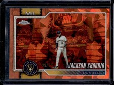 2026 Topps Chrome Sapphire Jackson Chourio Image Variation Orange Refractor #/25