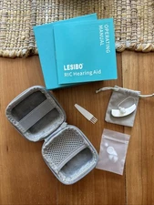 LESIBO RIC Hearing Aid Right Ear Only With Case Multiple Ear Domes Rechargeable