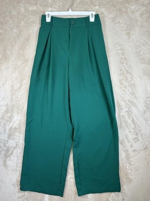 dark green dress pants women Pleated WIDE Leg Dress Pants for Tall Women in Midnight Green 10 / Extra Tall / Midnight Green