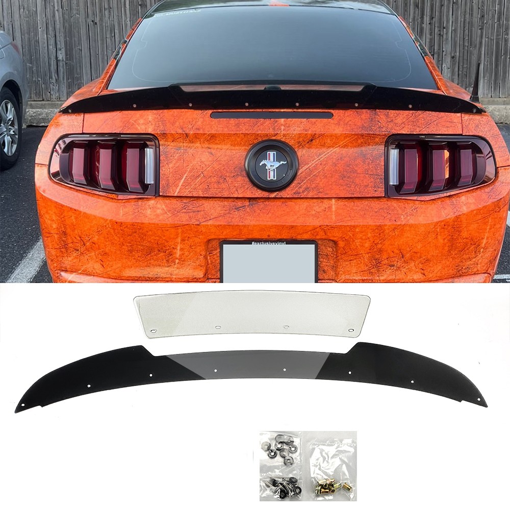 Fit 10-14 Ford GT Mustang Decklid Gurney Flap Spoiler Polycarbonate Wickerbill 