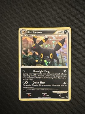 Pokémon Umbreon 10/90 Undaunted Holo Rare Card 2010 LP Condition