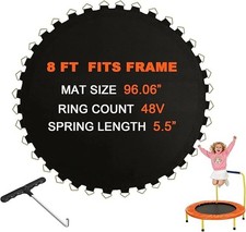 Tappetino Trampolino per Telaio 8FT Diametro 80" con 48 Anelli a V Adatto da 5,5" (14cm)