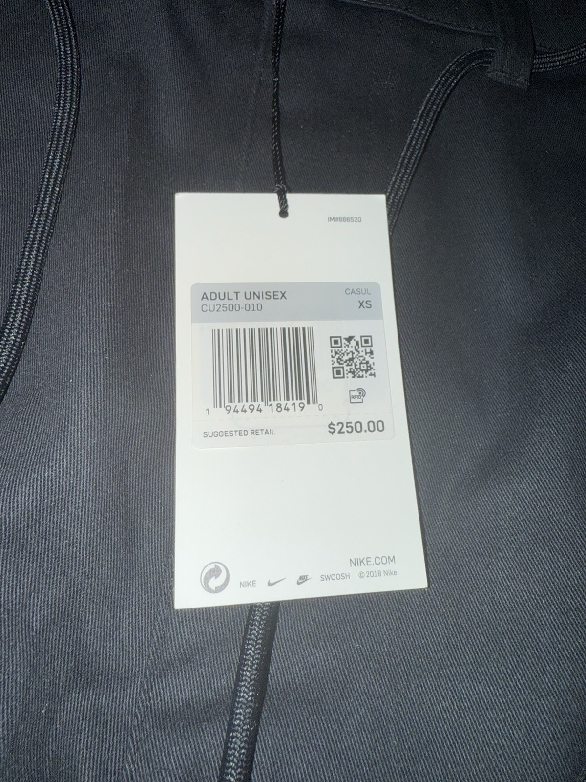 OFF WHITE X NIKE [CU2500 010] Pantalone Uomo Nike x Off White Nuovo con etichette Taglia XS