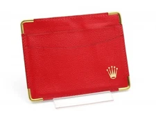 Original Rolex Document Card Holder Vintage Red Leather Gift Idea New