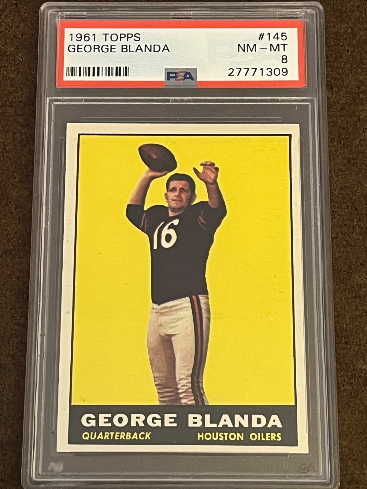 1961 Topps Football - #145 George Blanda Oilers NM-MT PSA 8 (Set Break)
