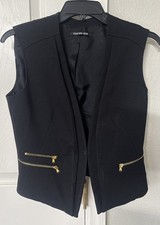Gianni Bini Women Black Tailored Vest Sleeveless Size 2