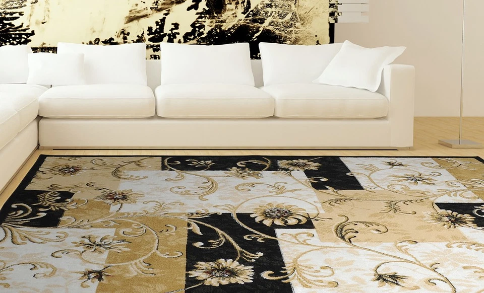 BLACK VINES ORIENTAL AREA RUG 4X6 Persien CARPET 025 - ACTUAL 3' 7" x 5' 2" - Image 2 of 3