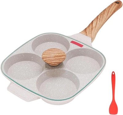 Egg Pan Egg Frying Pan W/ Lid Nonstick 4 Cups Pancake Pan Fried Egg Pan