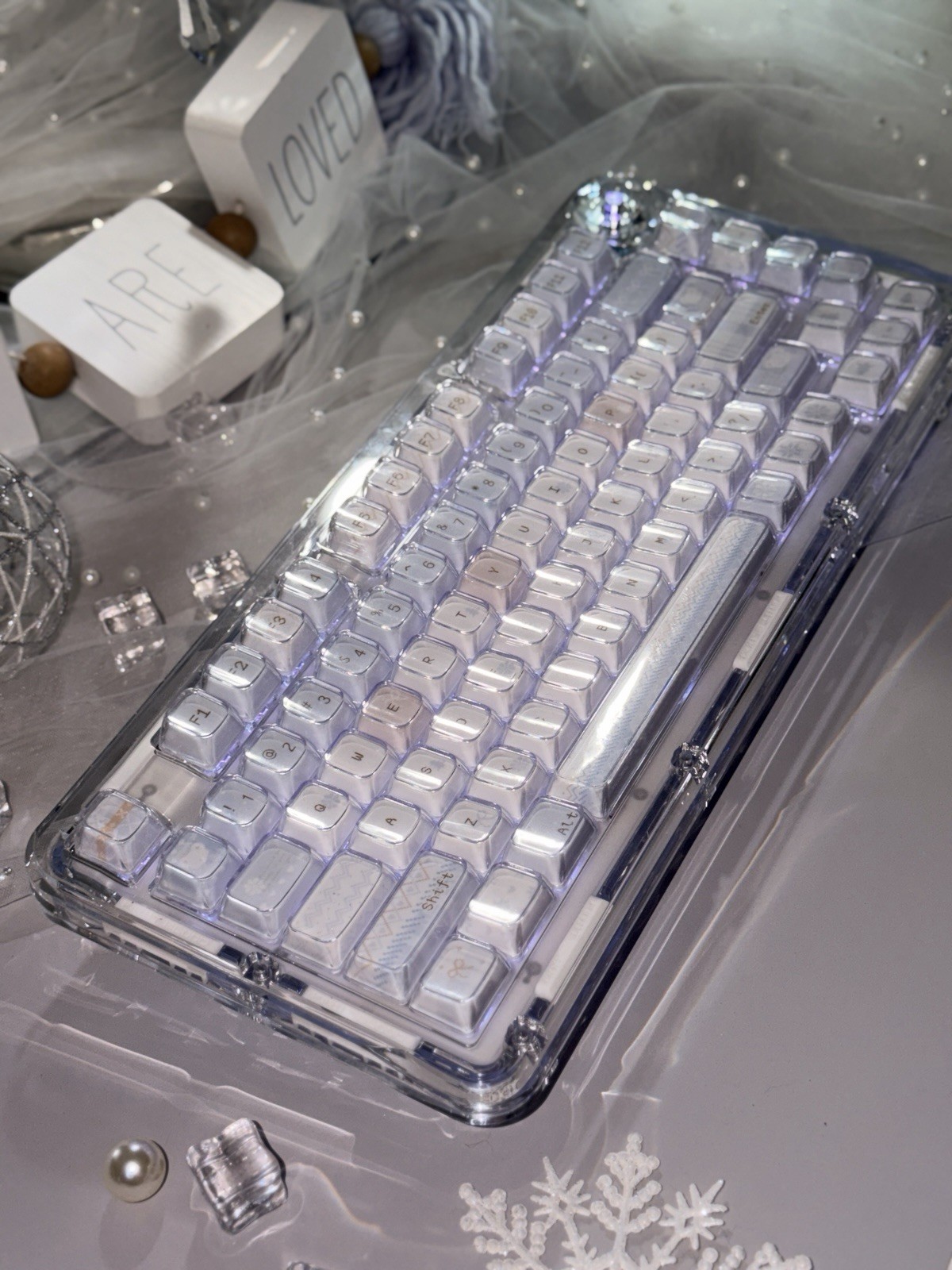 FirstBlood B81 Crystal Transparent Mechanical Keyboard & Win