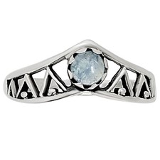 Natural Rainbow Moonstone - India 925 Sterling Silver Ring s.5 Jewelry R-1172