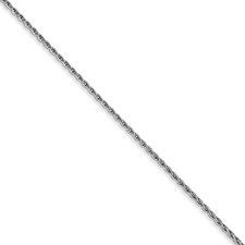 1mm 14k White Gold Solid Round Parisian Wheat Chain Necklace