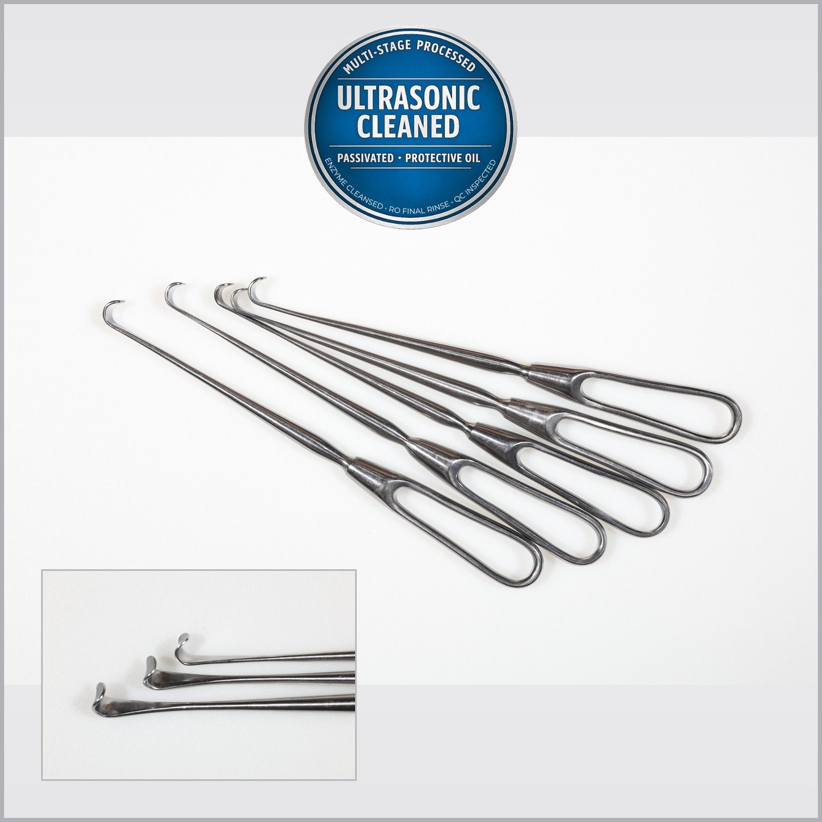 5x Jarit 200-135 Cushing Vein Retractor, 10mm Wide Blade, 9in