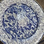 Golden Rabbit Enamelware Cobalt Blue Swirl 10.5" Dinner Plate & Pasta Plate Lot — photo 7