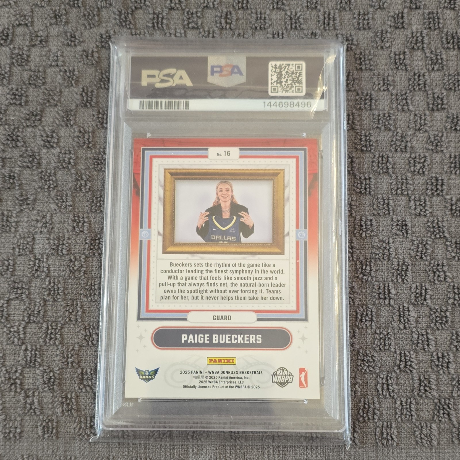 Panini 2025 Donruss WNBA Paige Bueckers Wings Franchise Features #16 RC PSA 9 view 2