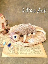 Vintage Künstlerpuppe Handarbeit Puppe 20cm KätzchenDecko Art Unikat Katze Decke