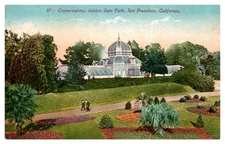 1911 Conservatory Golden Gate Park San Francisco California Vintage Postcard