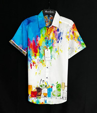 Robert Graham SARDINIA Cocktails 238 Large Classic Fit Short Sleeve Shirt NWT