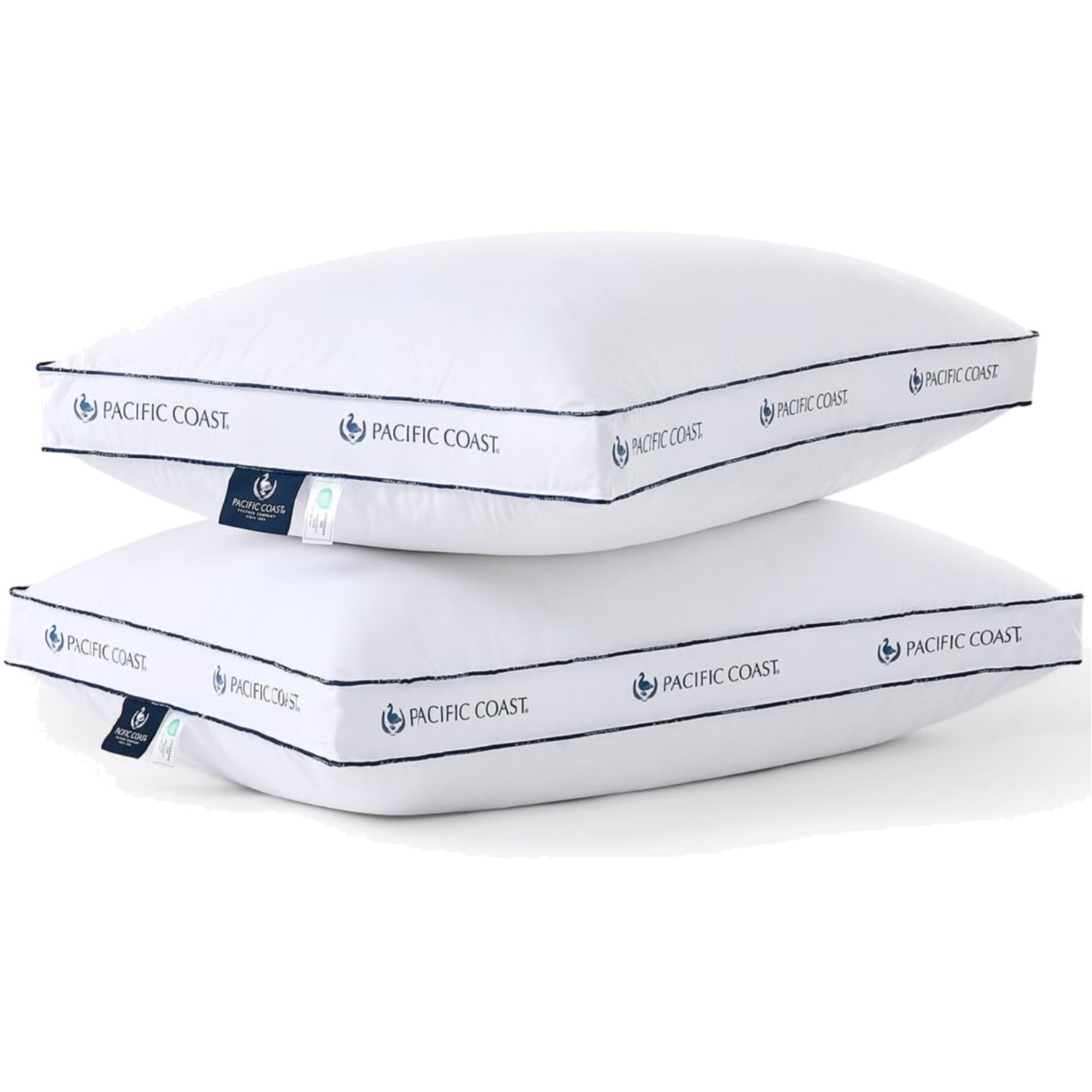 Queen Size Set Of 2, Goose Feather And Down Firm Pillows, Lu