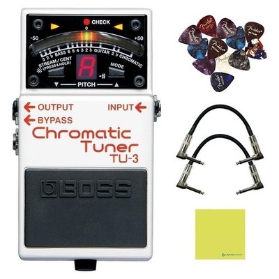 Boss TU-3 Chromatic Tuner Pedal with Bypass Bundle w/2x Strukture S6P48 Woven...