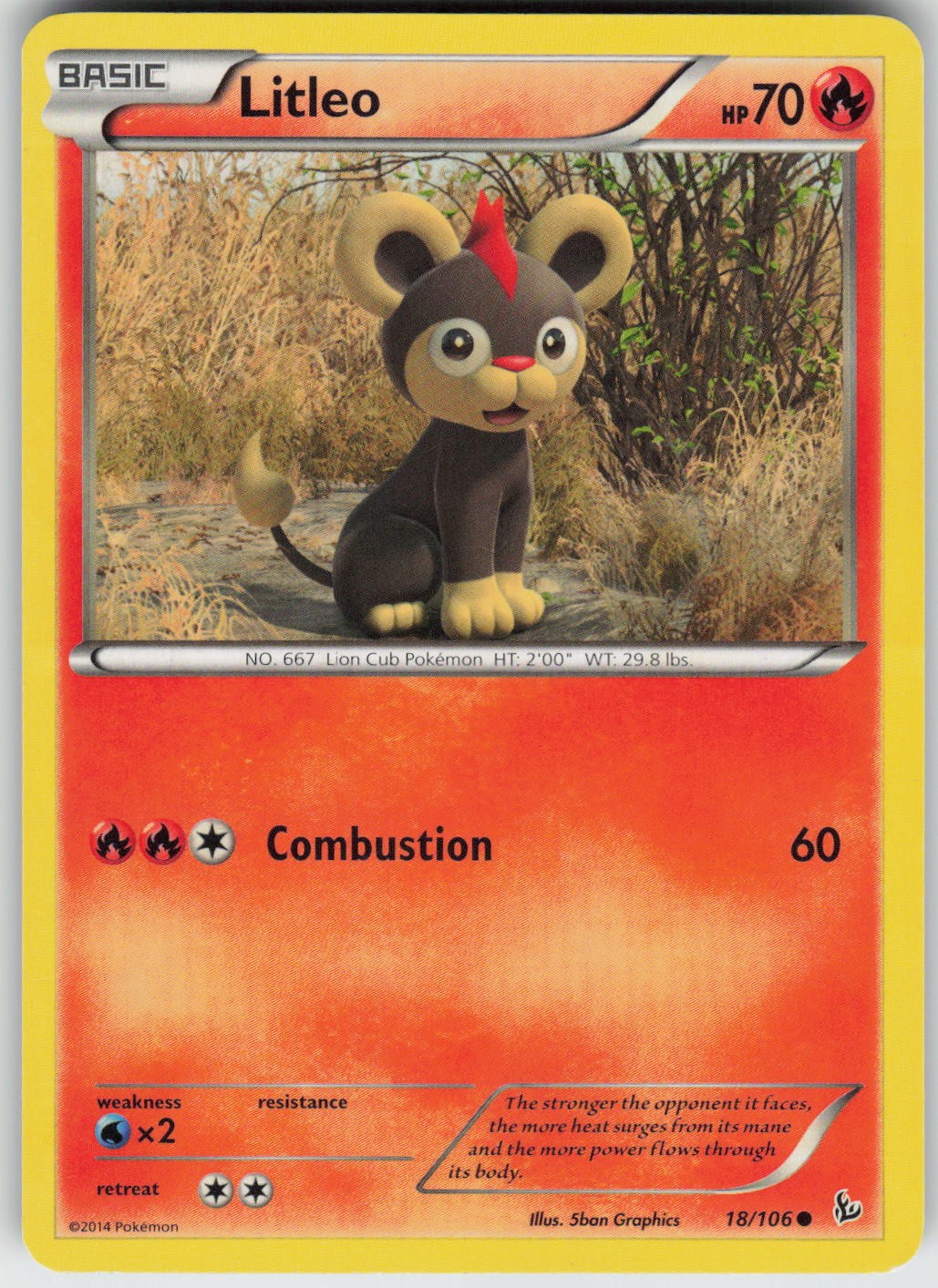 Litleo 18/106 Common Flashfire Pokemon Lightly Played