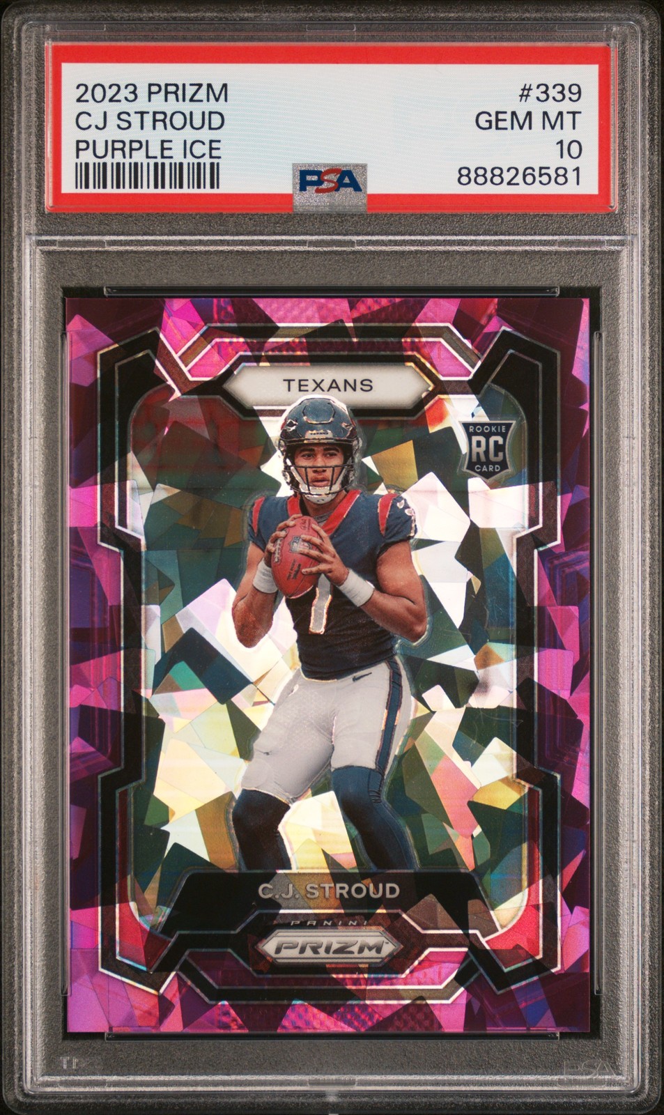 2023 PANINI PRIZM PURPLE ICE #339 CJ STROUD 164/225 PSA 10