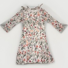 Eliza J Floral Puff Sleeve Square Neck Knee Length Dress White Size 14