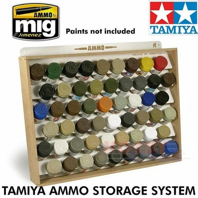TAMIYA/MR COLOR AMMO STORAGE SYSTEM 54 x 34mm Flaschen AMMO Mig Jimenez Mig8014