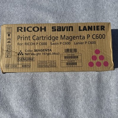 Ricoh 408312 P C600 Magenta Toner Cartridge Genuine OEM New Sealed