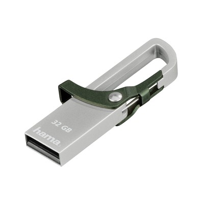 Hama 32GB USB-Stick USB2.0 Datenstick mit Karabiner (15 MB/s, Memory Stick beson