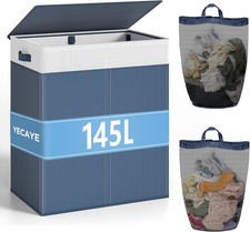 YECAYE 145L Double Laundry Hamper with Lid for Home, Dual Compartments hamper