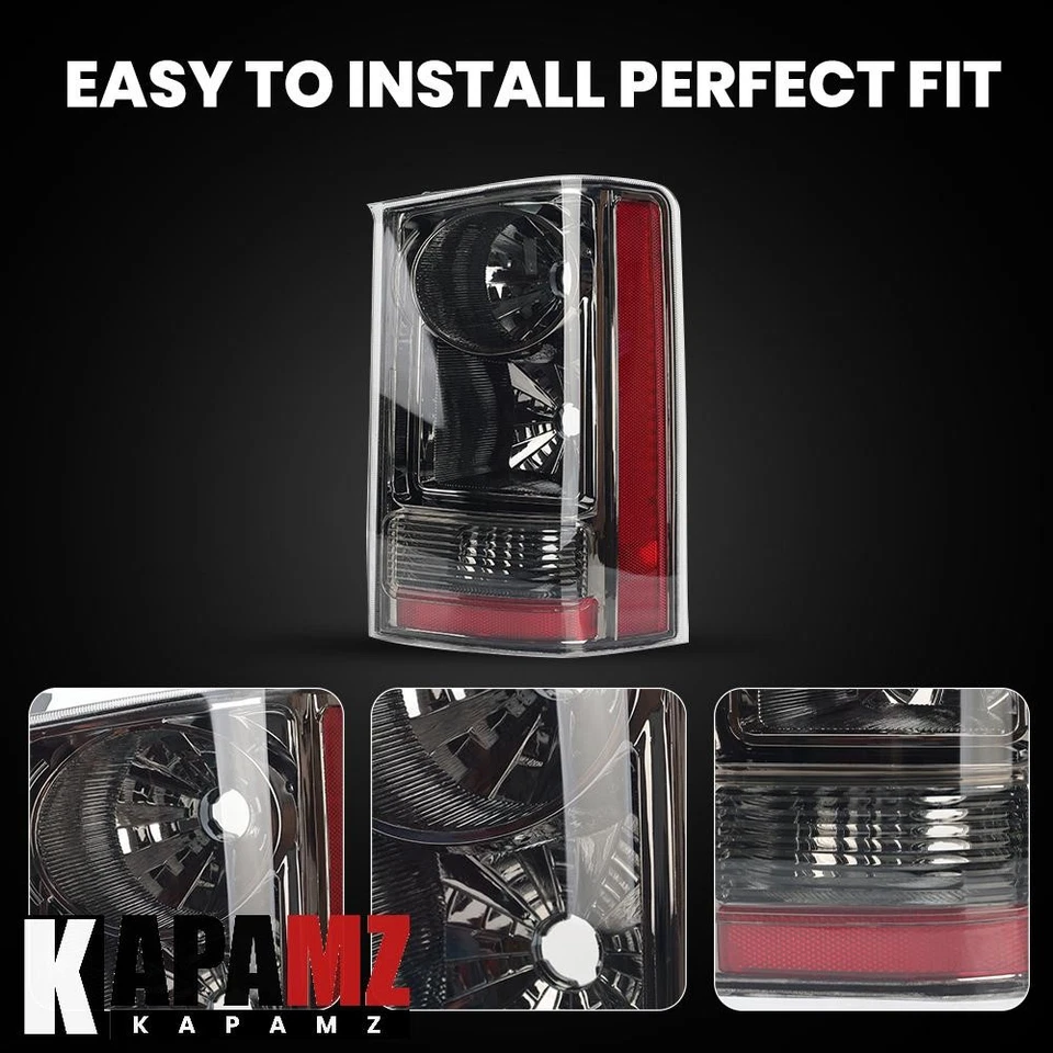 Par de luces traseras para Honda Pilot 2009-2015 carcasa cromada negra Foto 3 de 4