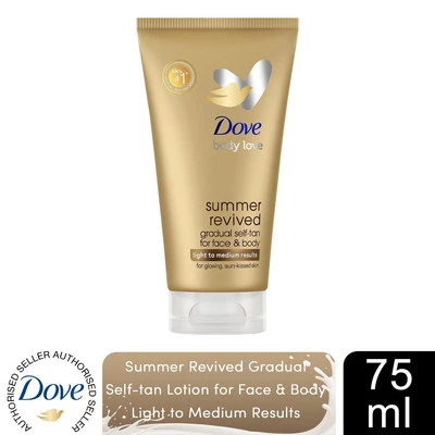 Dove Derma Spa Face Cream Summer Revived Self Tan for Fair to Medium Skin, 75ml