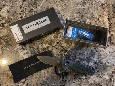 Benchmade 430SBK Redoubt 3.55in CPM-D2 Black Steel Blade Textured Grivory Handle